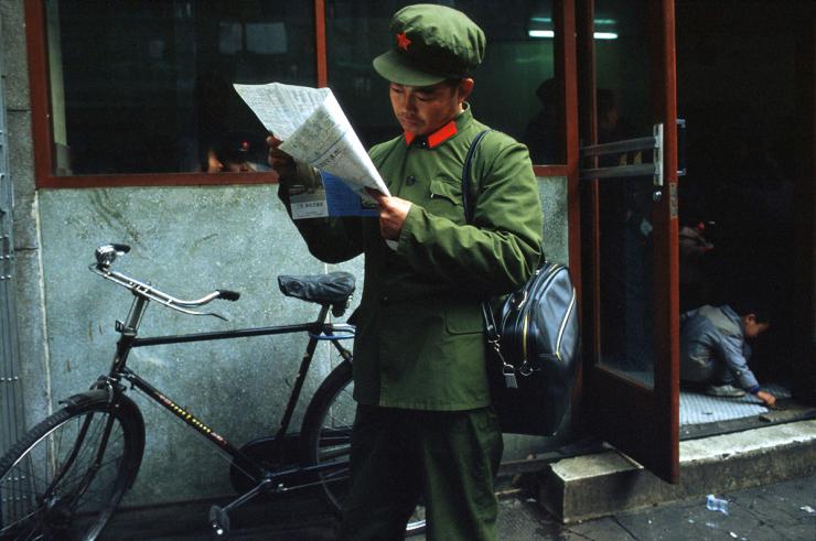 PLA Soldier, Nanjing Rd, Shanghai, 1983