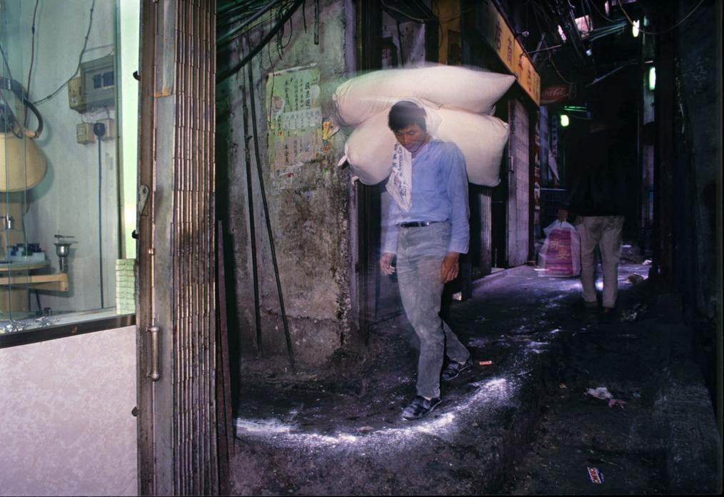 Delivering flour, Kowloon Walled City, 1990