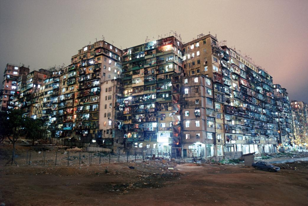 Kowloon Walled City Night View from SW Corner. 1987